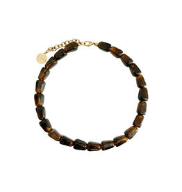 21Jewelz Statement ketting met rechthoekige kralen - bruin