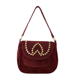 21Jewelz Schoudertas met studs - suede bordeaux