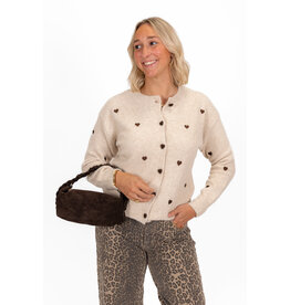 21Jewelz Gebreide hartjes vestje - beige/bruin