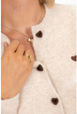 21Jewelz Gebreide hartjes vestje - beige/bruin