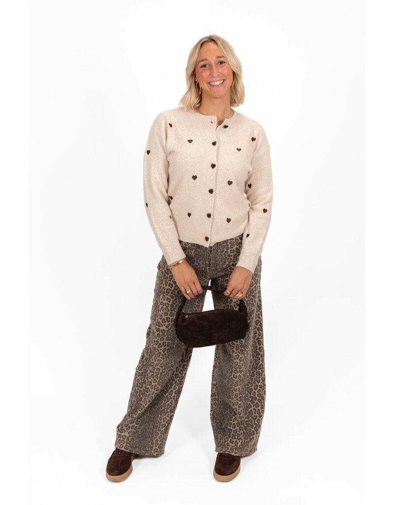 21Jewelz Gebreide hartjes vestje - beige/bruin