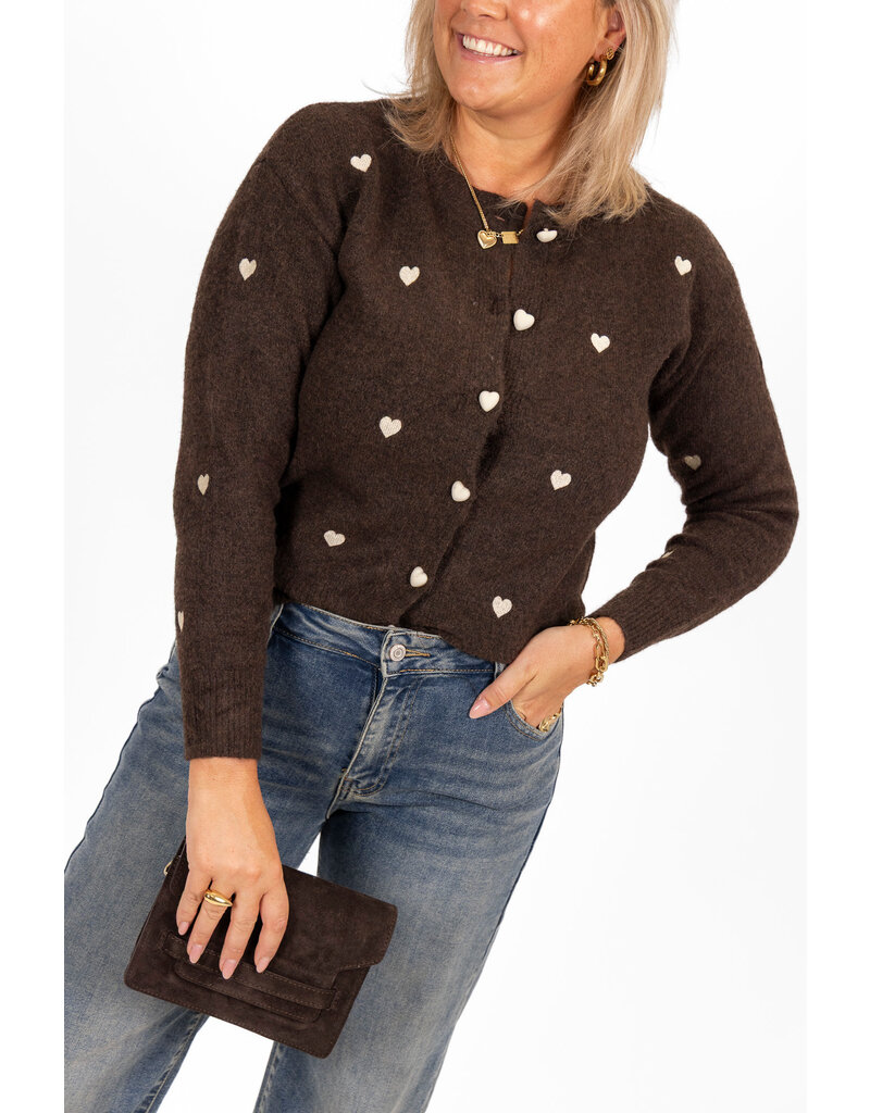 21Jewelz Gebreide hartjes vestje - bruin/goud