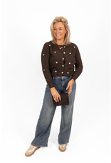 21Jewelz Gebreide hartjes vestje - bruin/goud