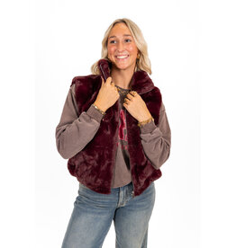 21Jewelz Gilet met rits - fluffy bordeaux