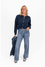 21Jewelz Wide leg jeans met ceintuur - donkerblauw