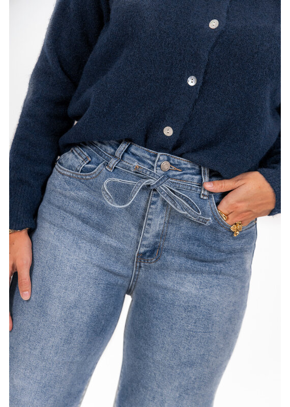 21Jewelz Wide leg jeans met ceintuur - donkerblauw