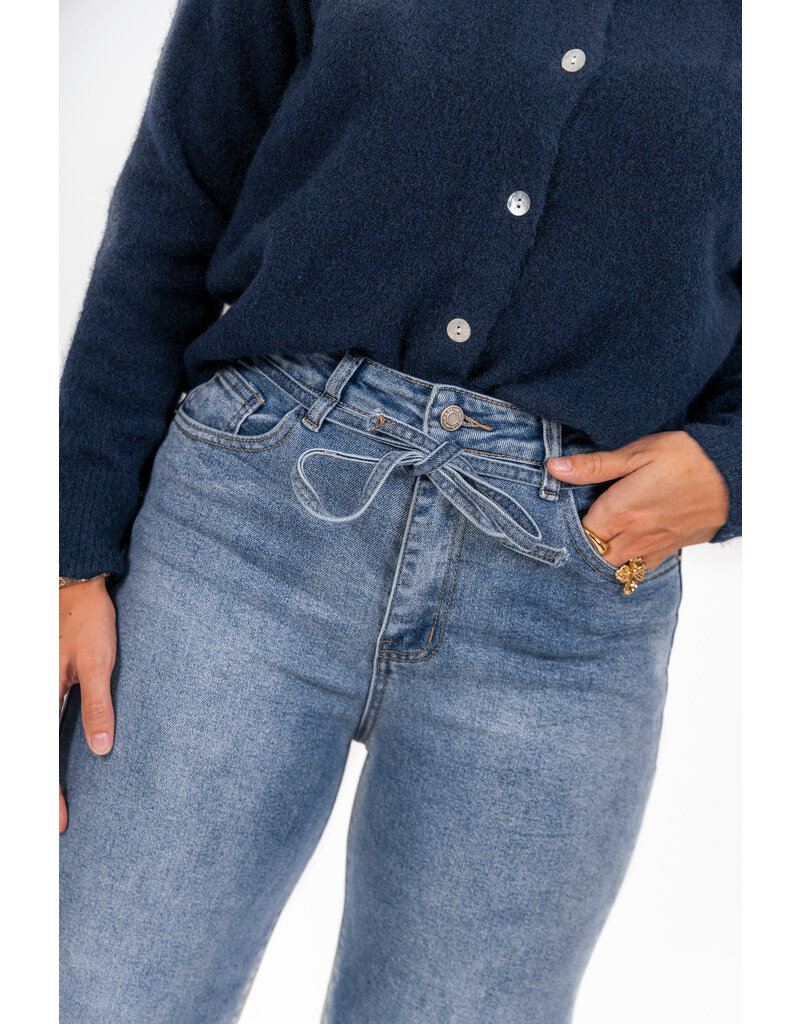 21Jewelz Wide leg jeans met ceintuur - donkerblauw