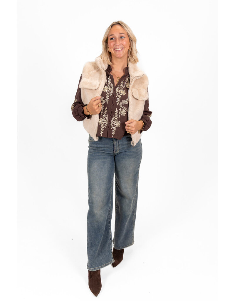 21Jewelz Gilet met rits - fluffy ecru