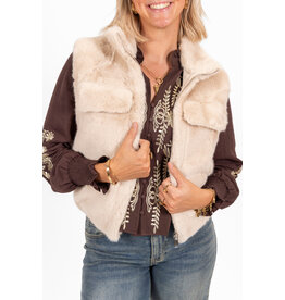 21Jewelz Gilet met rits - fluffy ecru