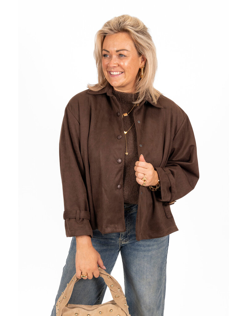 21Jewelz Suede jasje - choco bruin