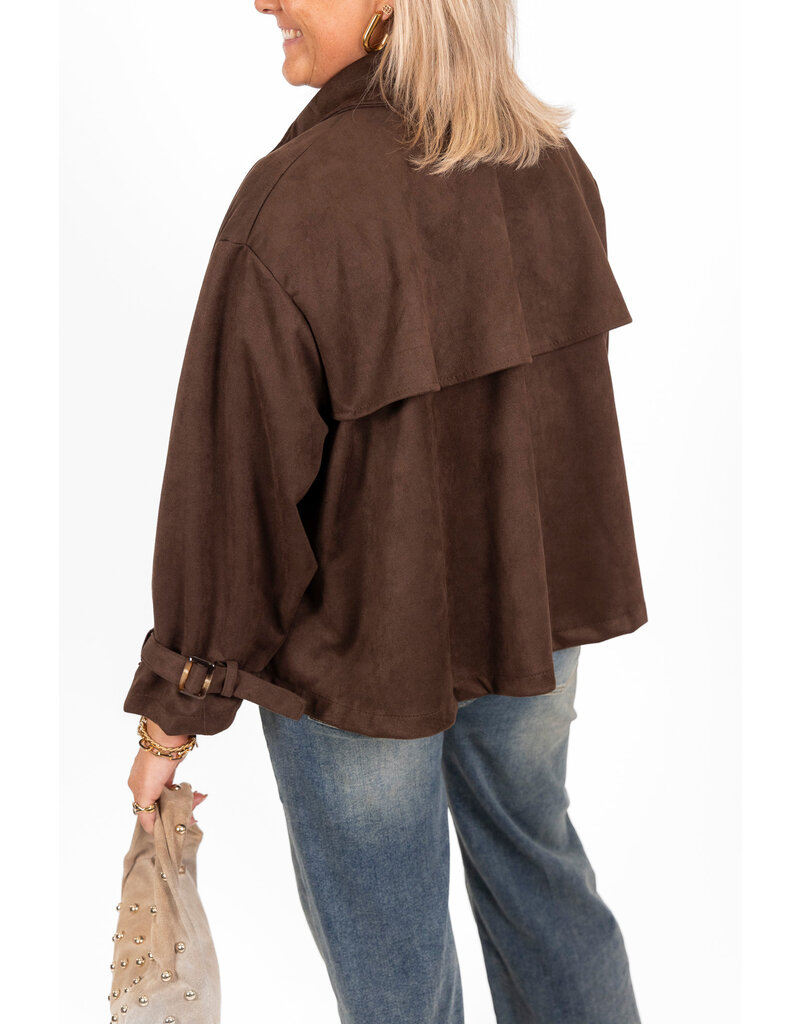 21Jewelz Suede jasje - choco bruin