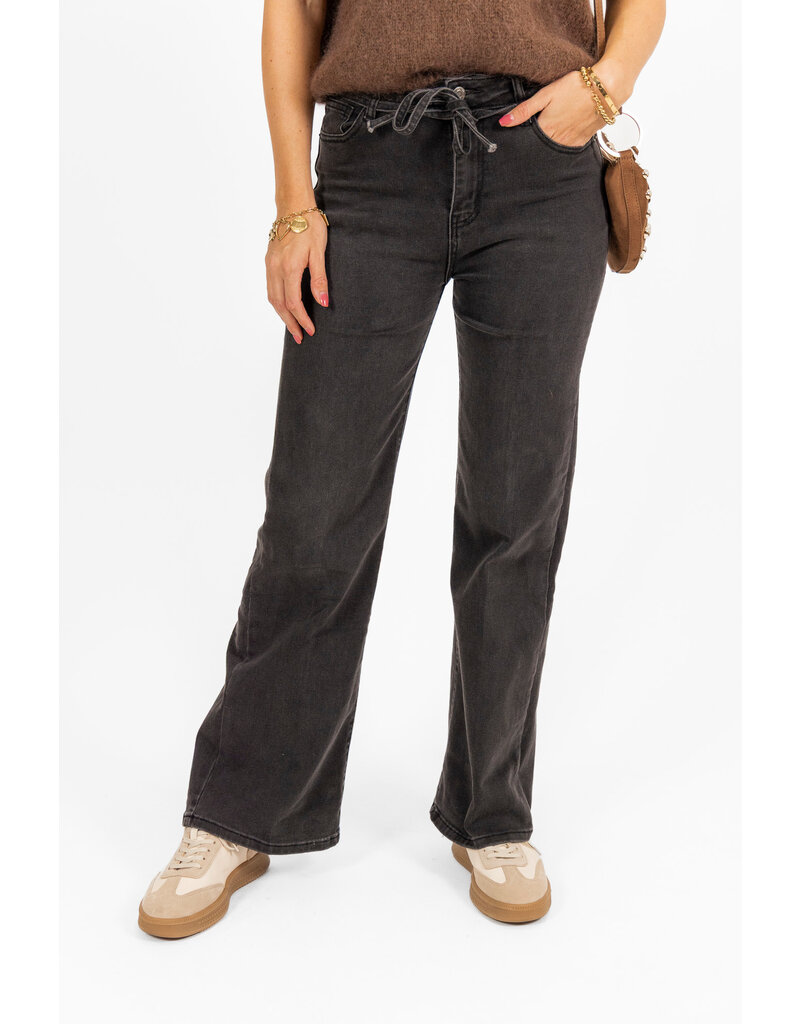 21Jewelz Wide leg jeans met ceintuur - grijs