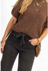 21Jewelz Wide leg jeans met ceintuur - grijs