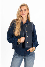21Jewelz Suede gilet met gouden knopen - navy