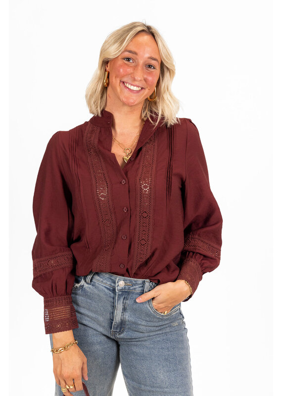 21Jewelz Blouse met opengewerkte details - bordeaux