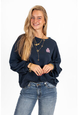 21Jewelz Sweater "no more oops" - navy blauw