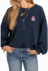 21Jewelz Sweater "no more oops" - navy blauw