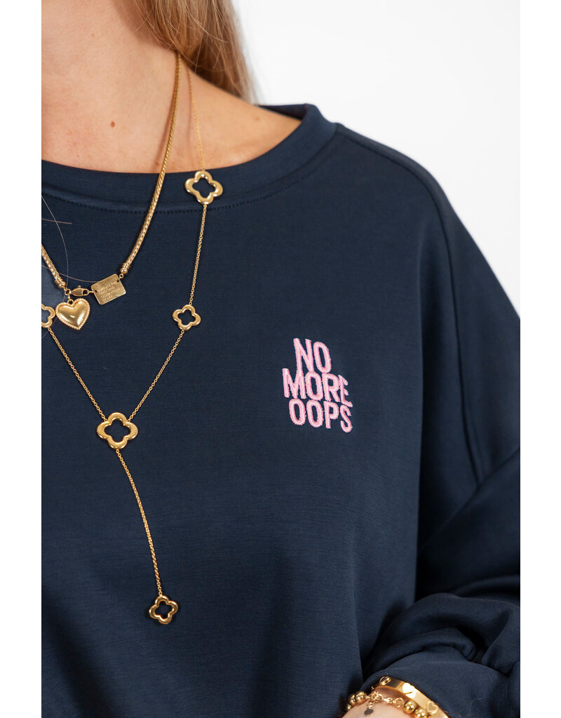 21Jewelz Sweater "no more oops" - navy blauw