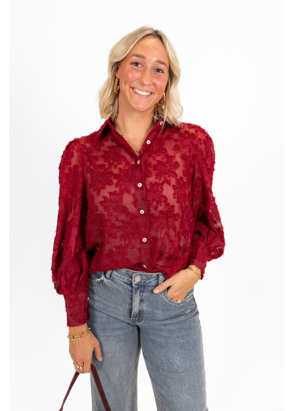 21Jewelz Blouse met geborduurde details - bordeaux
