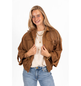 21Jewelz Suede jasje met vlindermouwen - camel