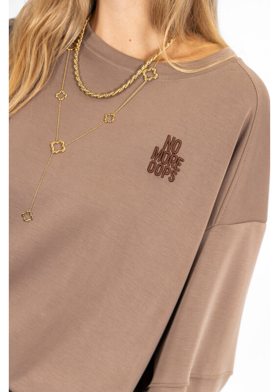 21Jewelz Sweater "no more oops" - taupe/bruin