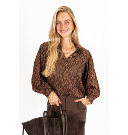21Jewelz Blouse met bruine print - choco