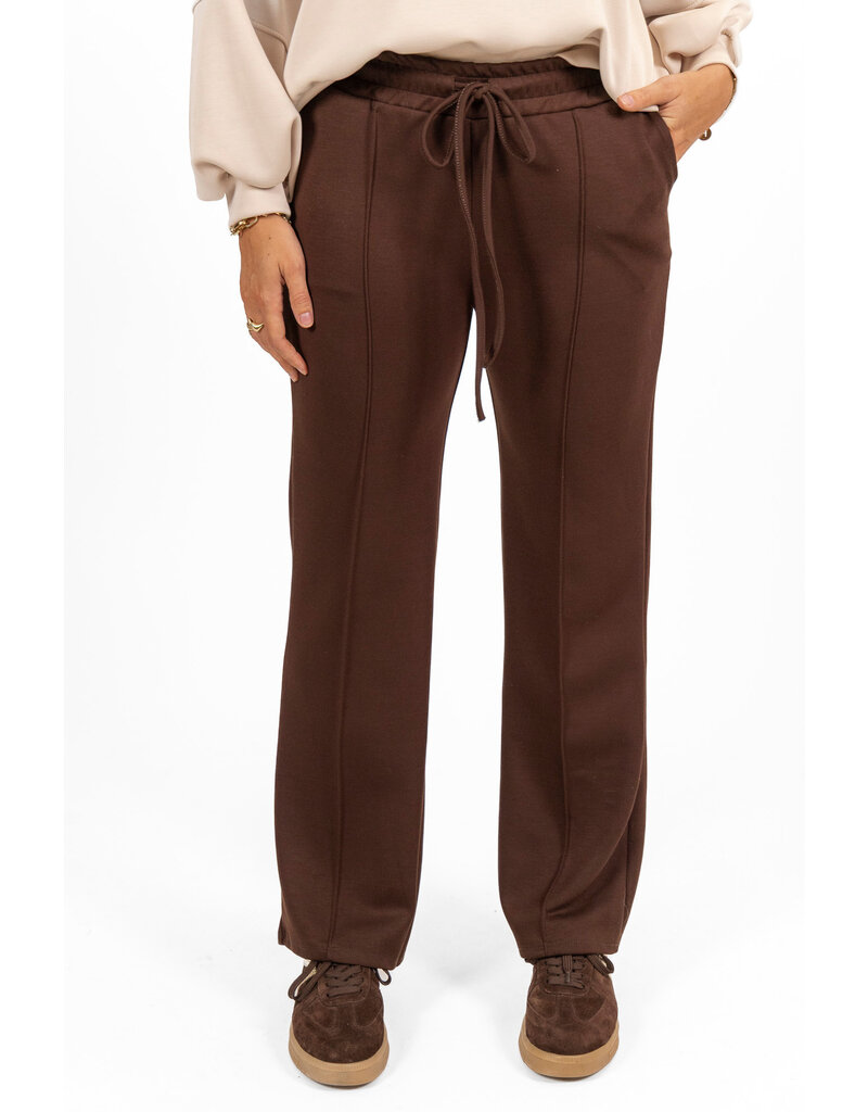 21Jewelz Casual pantalon met strik - choco bruin