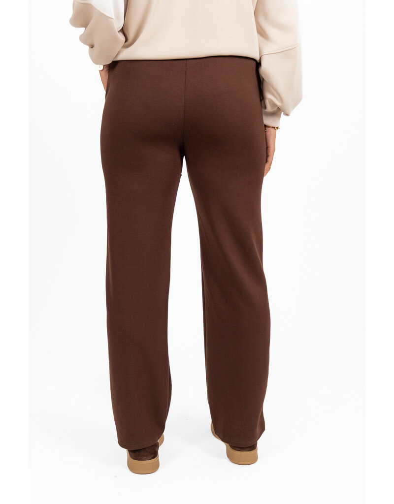 21Jewelz Casual pantalon met strik - choco bruin