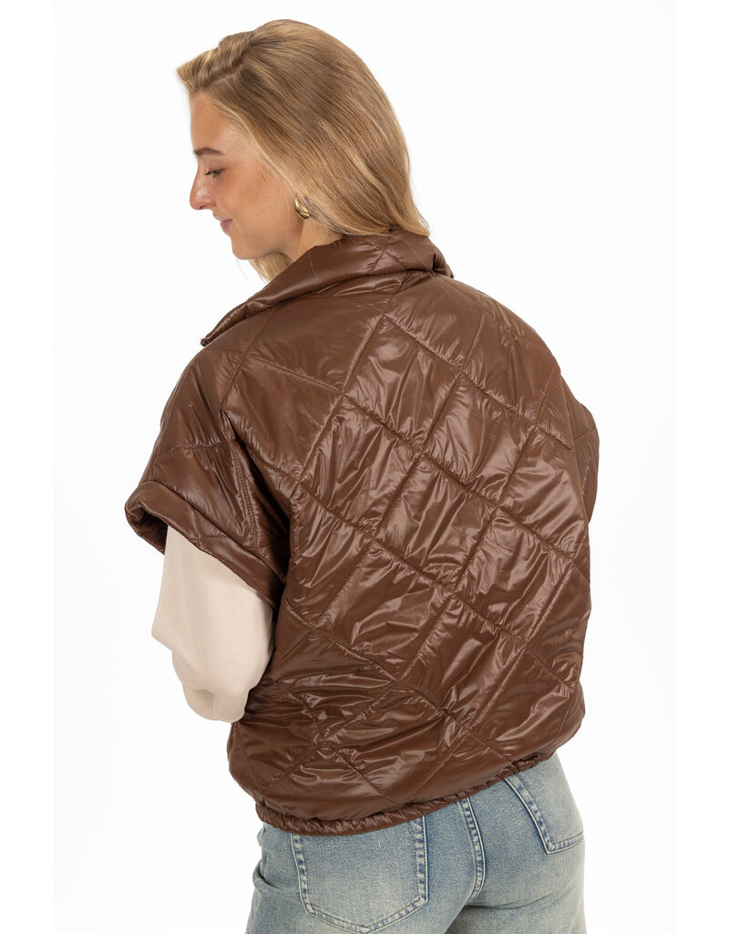 21Jewelz Gewatteerde bodywarmer - choco bruin