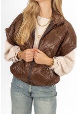 21Jewelz Gewatteerde bodywarmer - choco bruin
