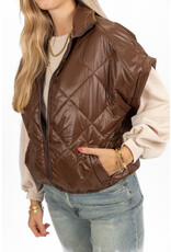21Jewelz Gewatteerde bodywarmer - choco bruin