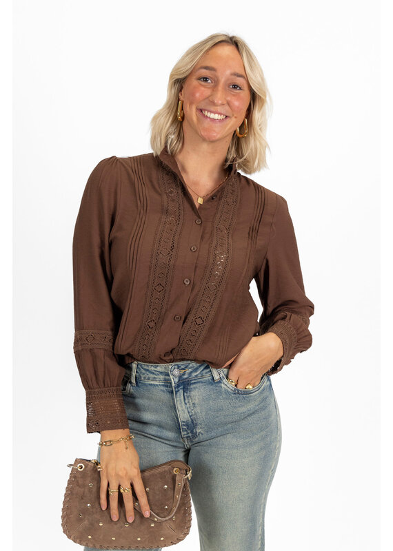 21Jewelz Blouse met opengewerkte details - bruin