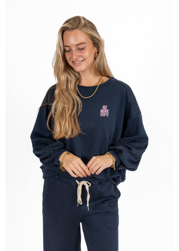 21Jewelz Sweater "no more oops" - navy blauw