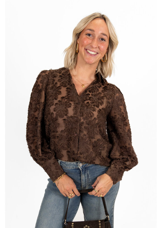 21Jewelz Blouse met geborduurde details - choco bruin