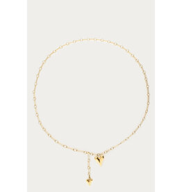 My Jewellery My Jewellery - Lange schakelketting Y-vorm met hartjes - goud