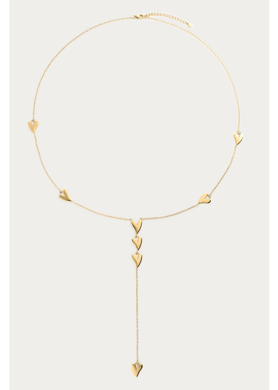 My Jewellery My Jewellery - Lange ketting y-vorm met hartjes - Goud
