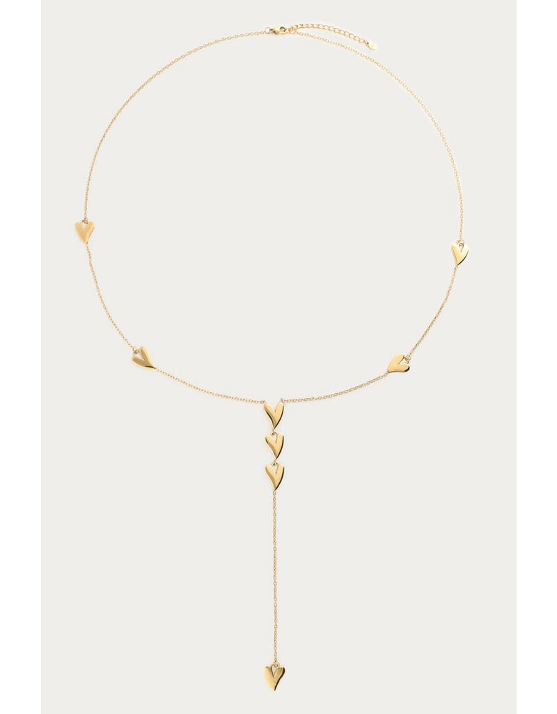 My Jewellery My Jewellery - Lange ketting y-vorm met hartjes - Goud