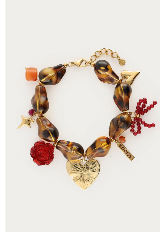 My Jewellery My Jewellery - Panterprint kralen armband met bedels