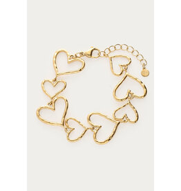 My Jewellery My Jewellery - Statement armband met open hartjes - Goud