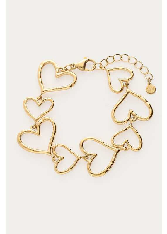 My Jewellery My Jewellery - Statement armband met open hartjes - Goud