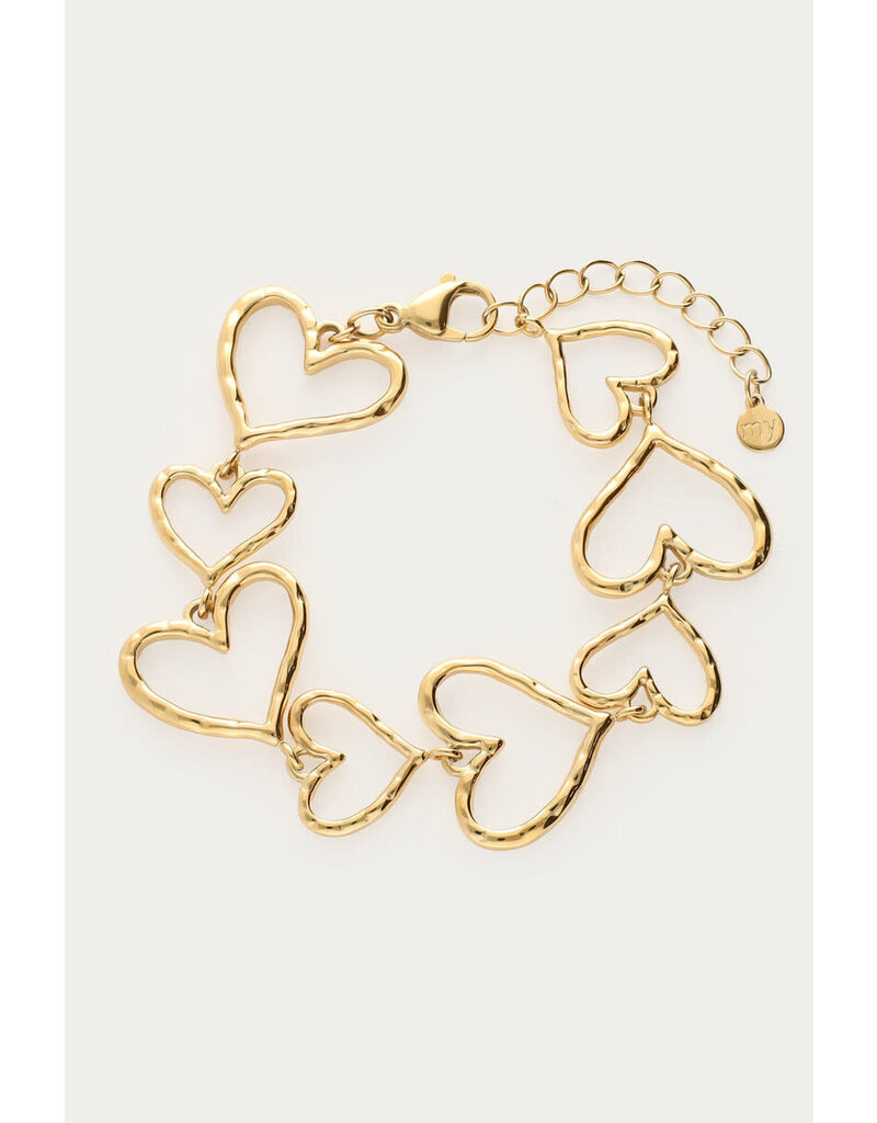 My Jewellery My Jewellery - Statement armband met open hartjes - Goud
