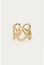 My Jewellery My Jewellery - Bold statement ring met open harten - goud