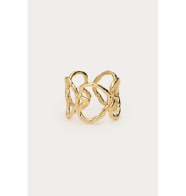 My Jewellery My Jewellery - Bold statement ring met open harten - goud