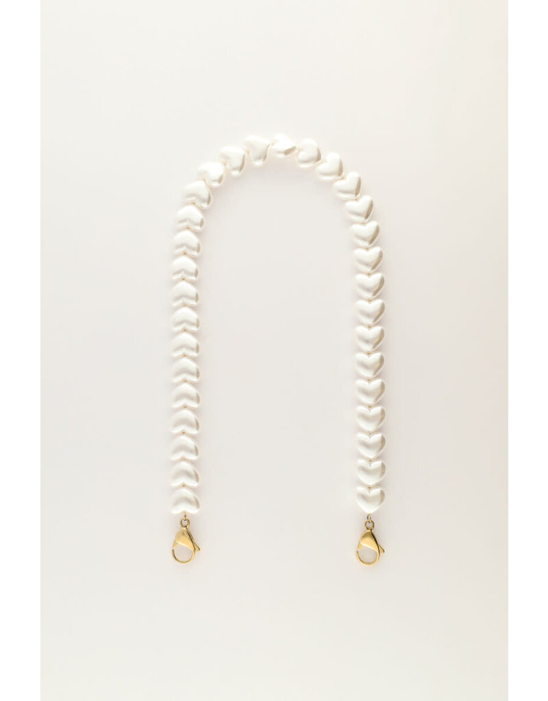 My Jewellery My Jewellery - Telefoonkoord met hartjes imitatieparels