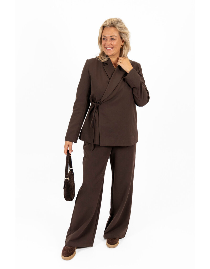 21Jewelz Effen overslag blazer - bruin