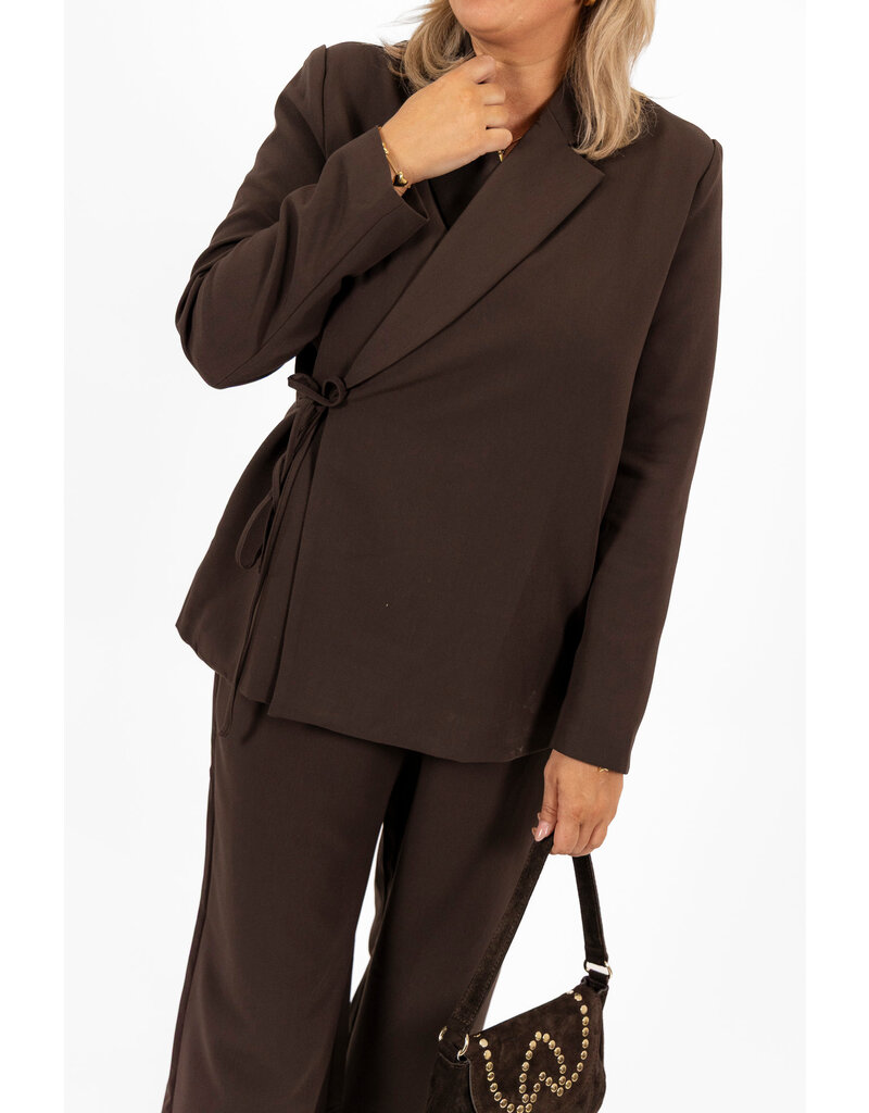 21Jewelz Effen overslag blazer - bruin