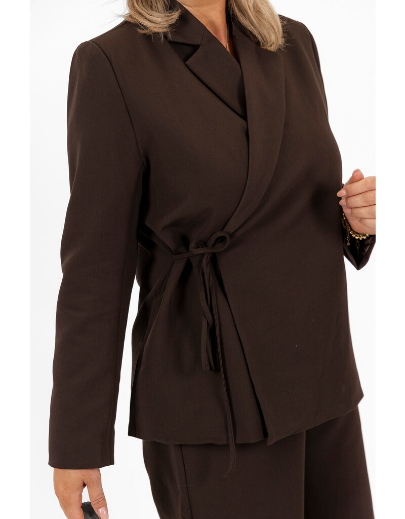 21Jewelz Effen overslag blazer - bruin