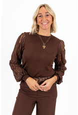 21Jewelz Trui met opengewerkte mouwen - choco bruin