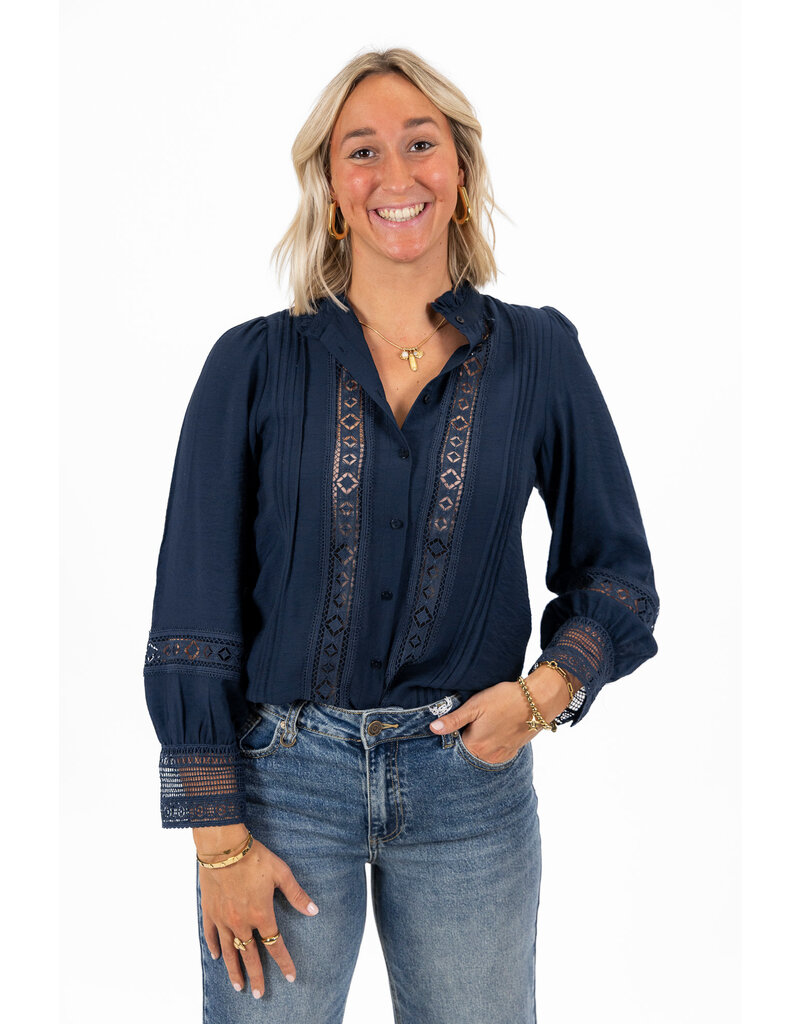 21Jewelz Blouse met opengewerkte details - navy