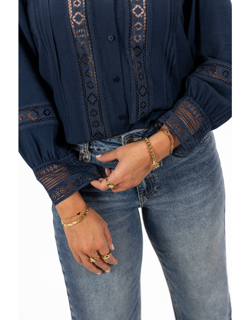 21Jewelz Blouse met opengewerkte details - navy